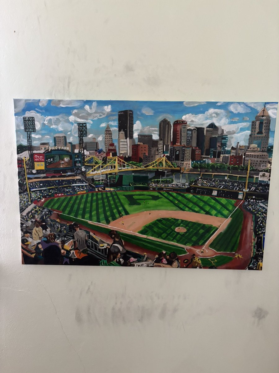 tkaleart's tweet photo. Painting I did of pnc park. Home of the @Pirates  1/30 in a series of all 30 MLB stadiums  
#artist #pittsburghart #pittsburghpirates #sportsart #baseballart #acrylicpainting #mlb https://t.co/HnTG7lY4RX