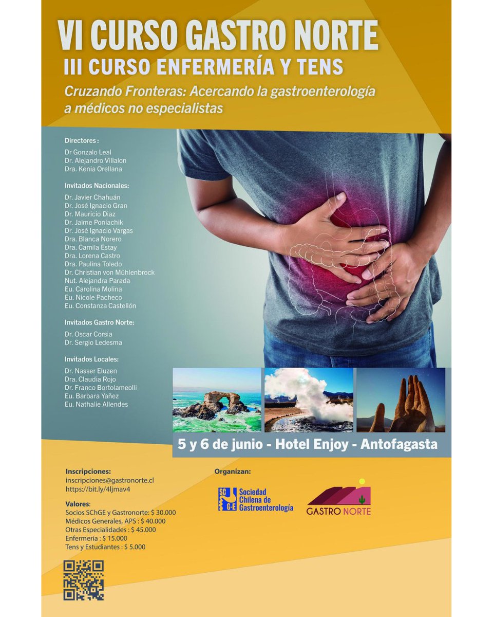 VI Curso Gastro Norte "Cruzando fronteras: Acercando la gastroenterología a médicos no especialistas"

5 y 6 de Junio - Hotel Enjoy - Antofagasta

Inscripciones: desarrollomedico.com/inscripcion-ev…