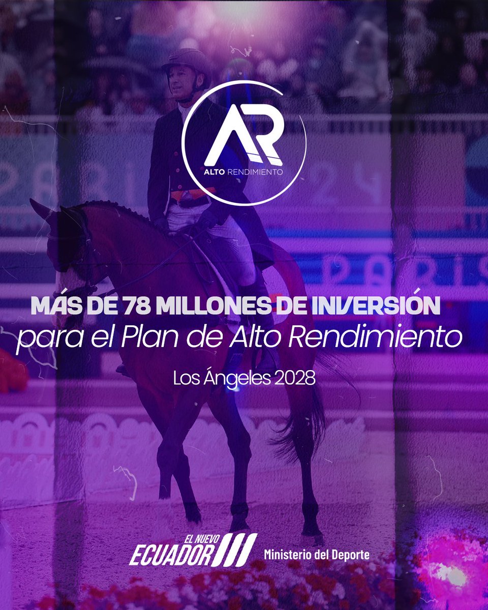 Garantizamos un desarrollo consolidado y sostenible para nuestros atletas. 🏃✅

Con el Plan de #AltoRendimiento implementamos escuchamos las necesidades del sistema nacional deportivo. 

¡Trazamos la meta hacia #LosÁngeles2028!

#ElNuevoEcuadorResuelve