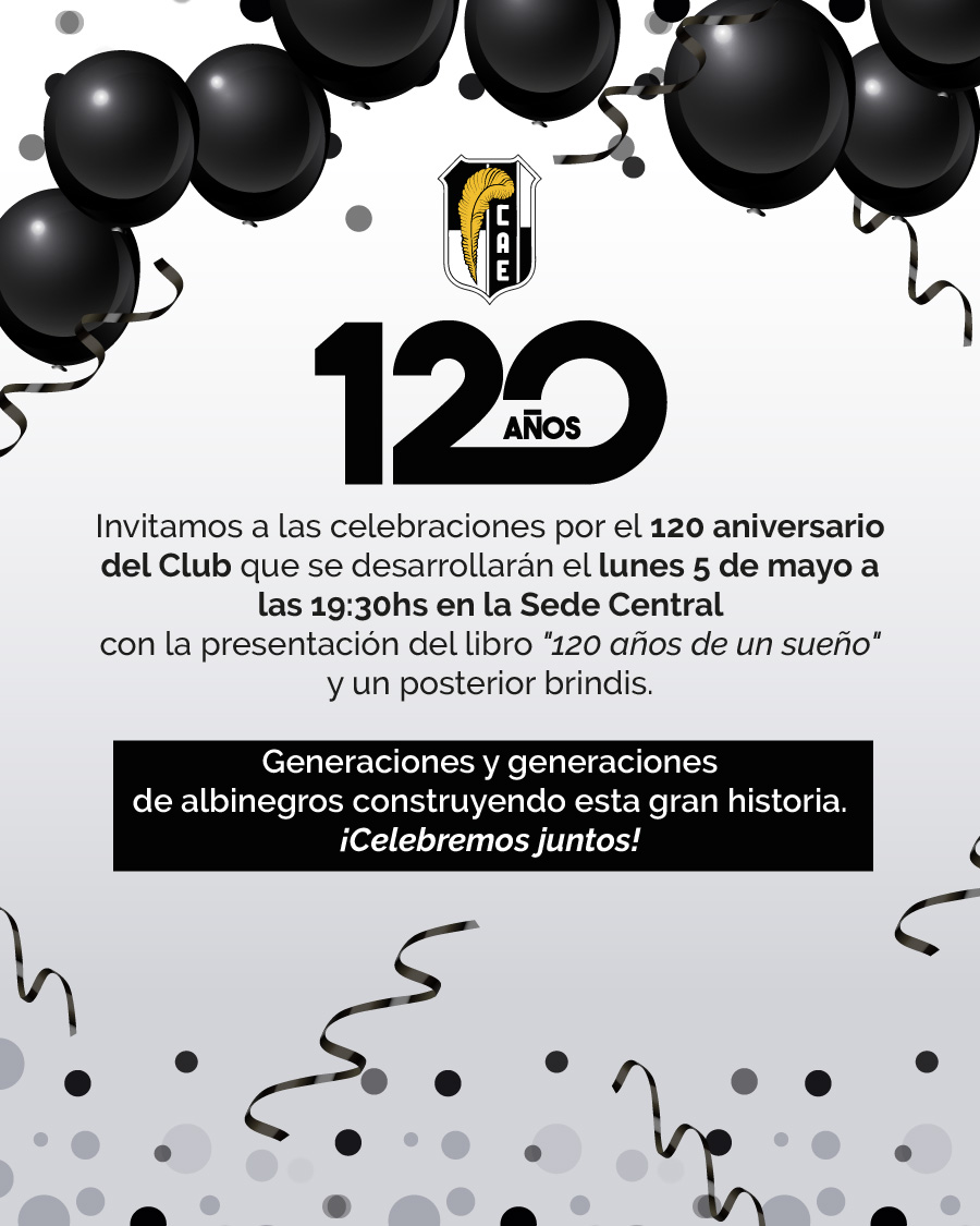 INSTITUCIONALES

🎈 ¡Cumplimos 120 años!
Celebremos juntos esta gran historia.

#Club #Historia #Amigos #Deporte