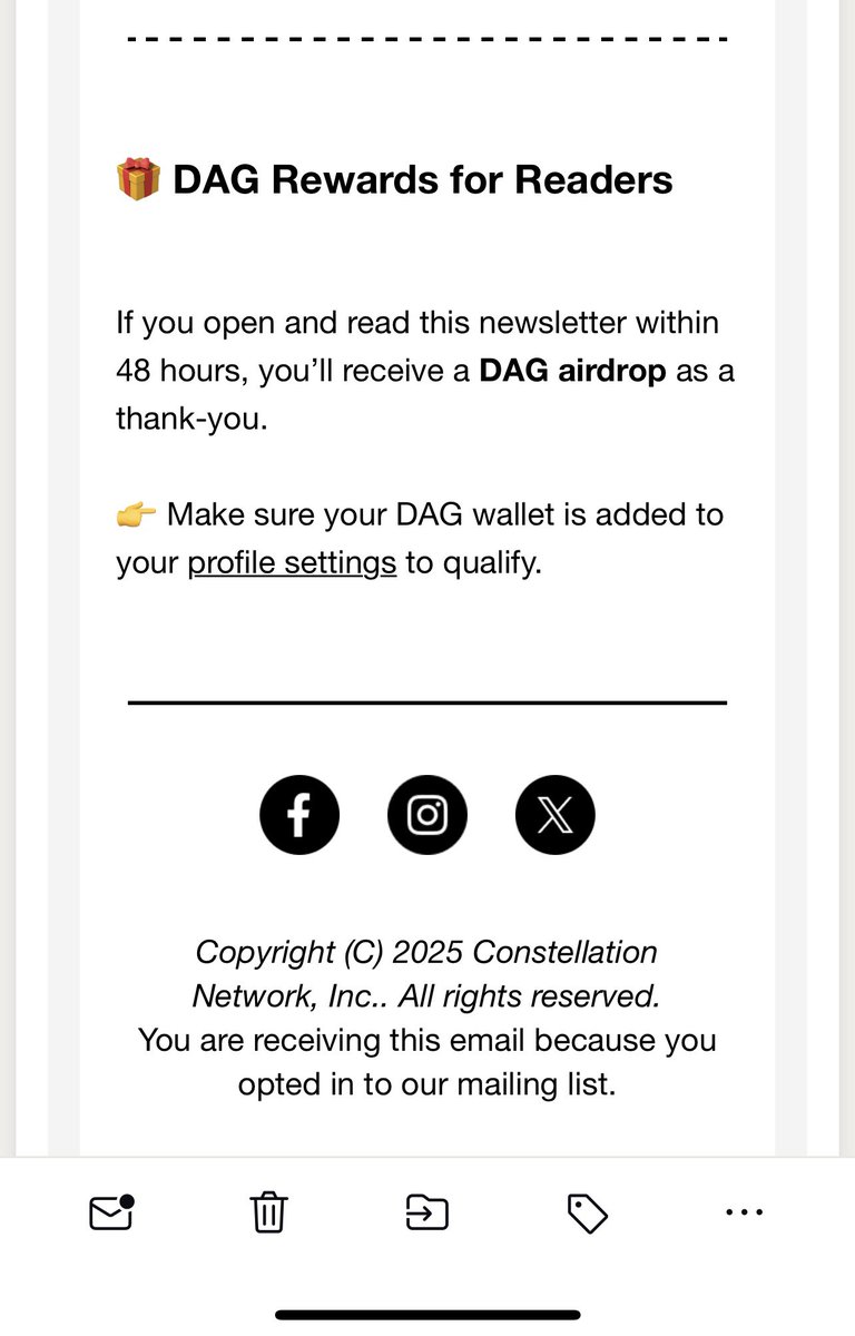 🎁👀 I was reading the <a href="/Conste11ation/">Constellation Network</a> Network Newsletter and spotted another reward offering!

📰 Visit constellationnetwork.io and subscribe to start earning your rewards for reading about their latest updates today!