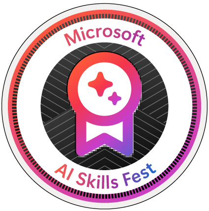 xxprabhu's tweet photo. I earned my "Microsoft AI Skills Fest | Festival participation" badge! @MicrosoftLearn

 https://t.co/wUXOwpTmlF #MSLearnBadge https://t.co/eUBQgziGMi