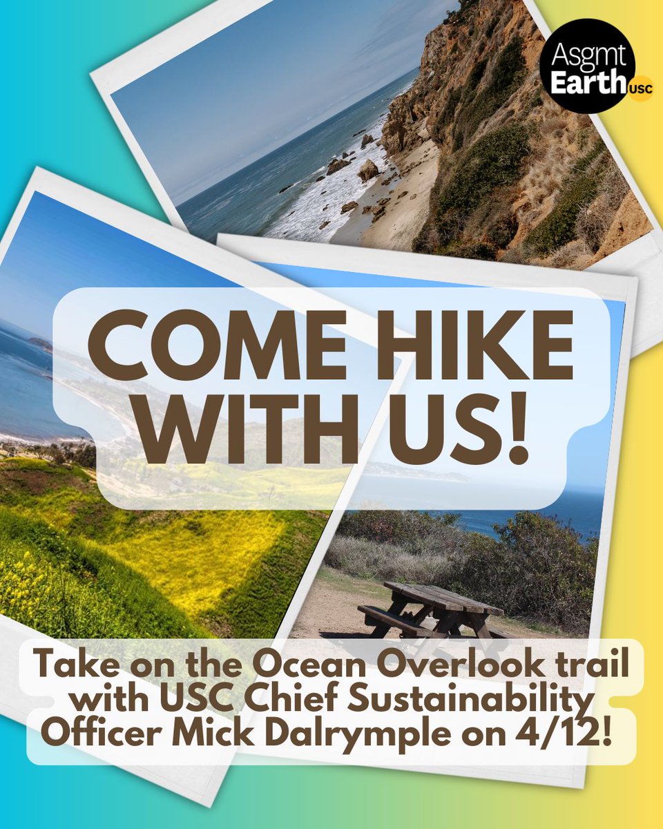 This weekend 4/12 — Join Peaks and Professors for a hike with USC Chief Sustainability Officer, Mick Dalrymple!! Register here: buff.ly/Db0gq38