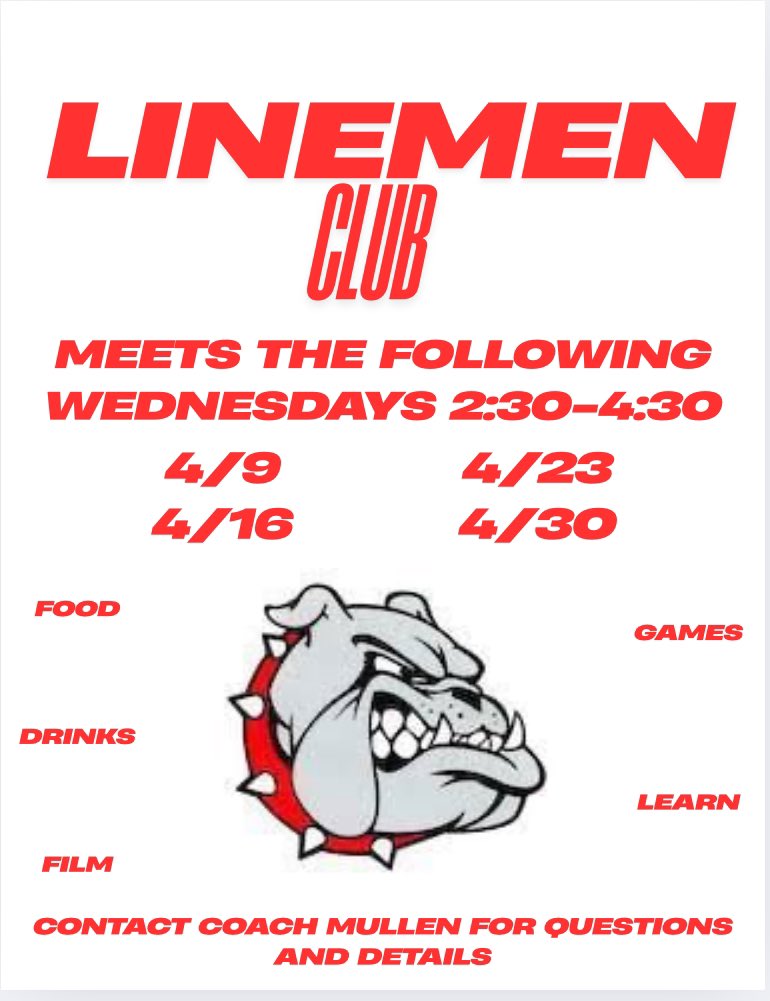 stephan_mullen's tweet photo. Great first week of linemen club! Excited for next week to continue to teach and award the ones that play in the trenches! #reptheB #trenchgang https://t.co/gCVRJU4Qbc
