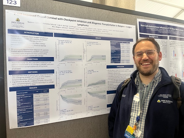Congrats to Dr. Nadeem Tabbara for a great presentation at the Annual Trainee Research Day. He retrospectively analyzed outcomes for ICIs+ allo tspt in pts with Hodgkins lymphoma.