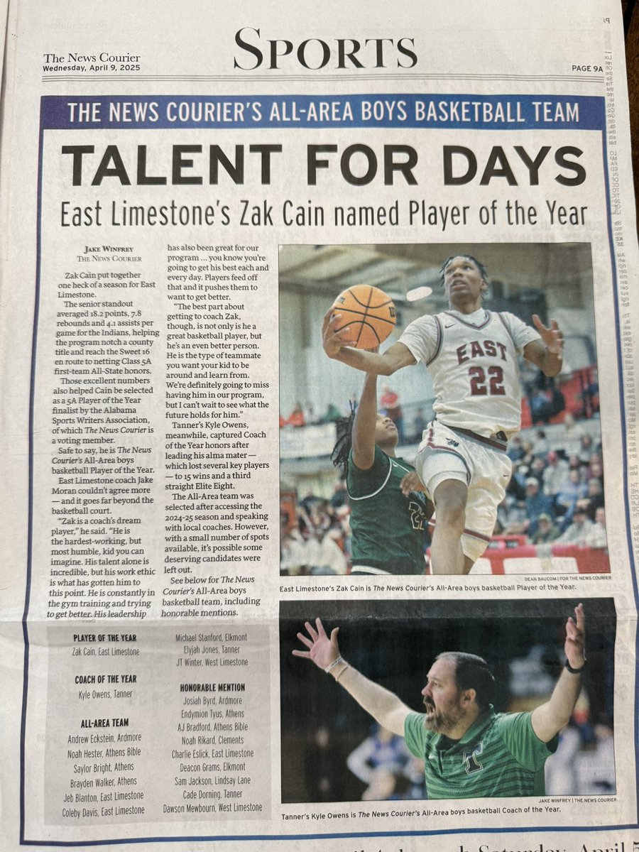 Big thanks to the News Courier for naming me player of the year. <a href="/winfreyjake/">Jake Winfrey</a>