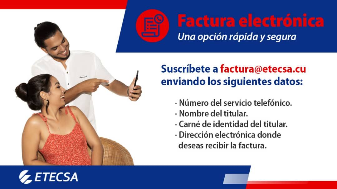 Sabes que puedes suscríbete a 📧 factura@etecsa.cu para recibir cada mes el importe a pagar de tu #FacturaTelefónica.
Que esperas!!!