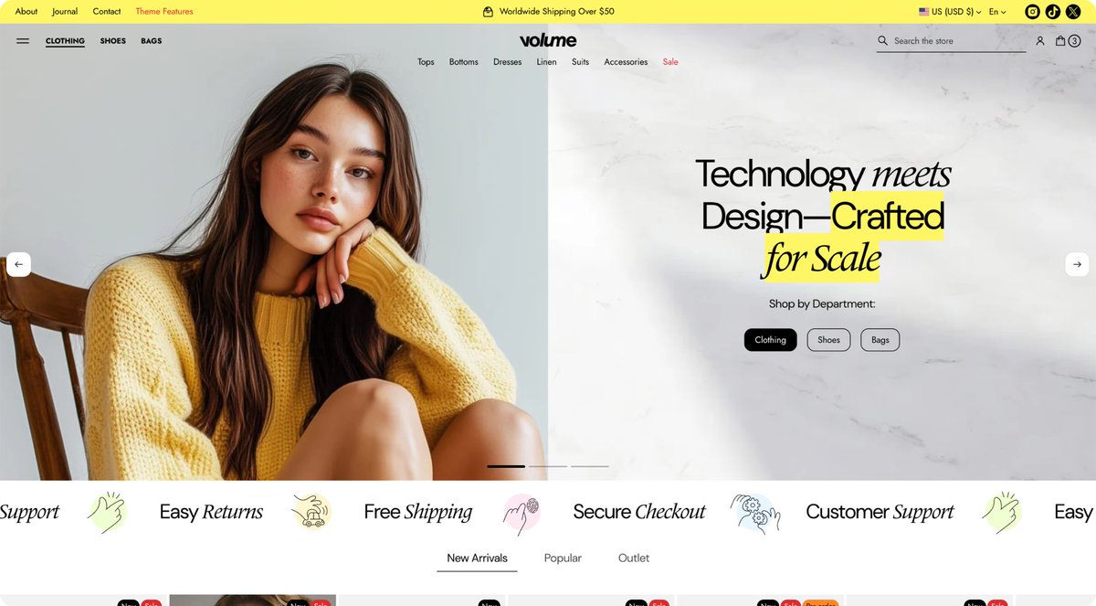 vkelmuts's tweet photo. ⚡️ Volume is live. 
Our second @Shopify theme—built for scale, navigation depth, and clean, modern storefronts. 
More features coming soon.
https://t.co/k6aLeGpiAi https://t.co/DN525iUKsQ
