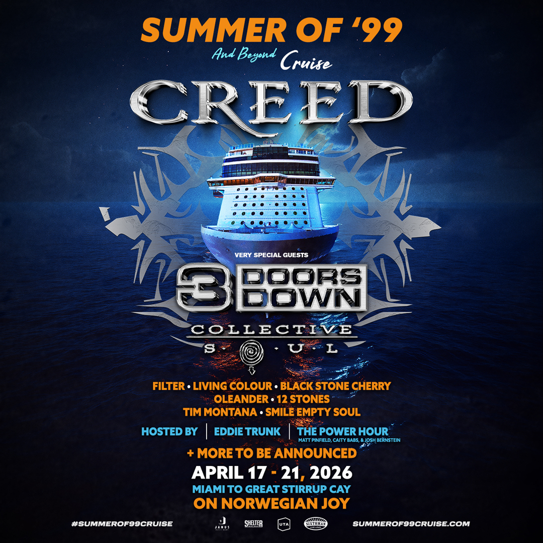 We can’t wait to hit the high seas again with our brothers in <a href="/Creed/">Creed</a>! Sign up for the presale to get early booking access for the Summer of ’99 and Beyond Cruise now! #SummerOf99Cruise 
summerof99cruise.com