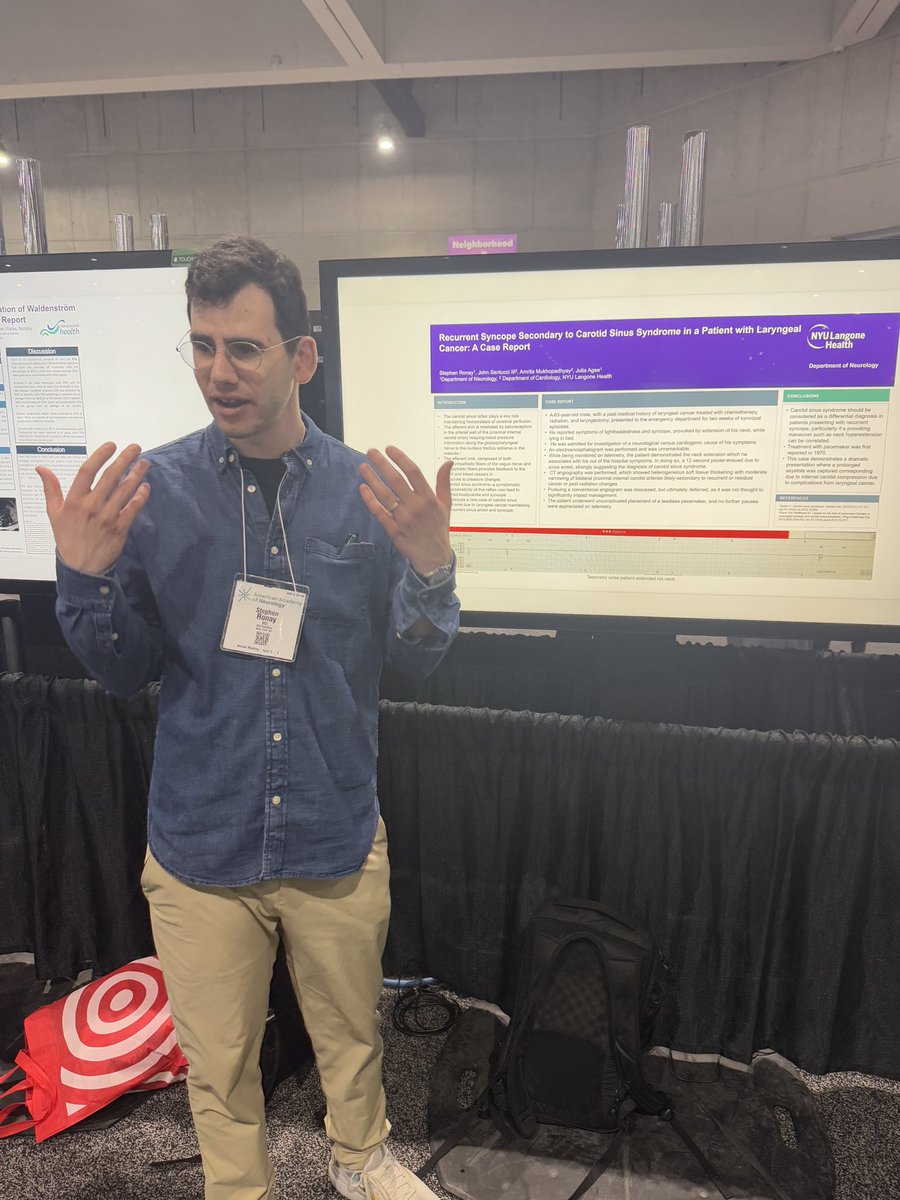 NYUneurologyres's tweet photo. More posters!! Awesome job Drs. Ronay and @SungitaKumar ! We’re so proud of all of our residents who showcased their hard work at #AANAM 💪 https://t.co/CWLOIbLteq