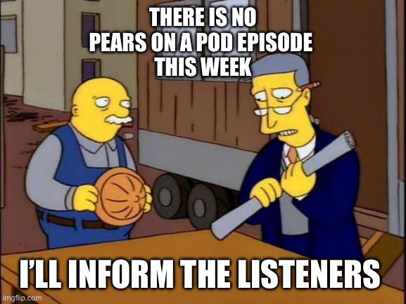Unfortunately due to personal reasons for both Huddo &amp; Ant, no podcast this week! 

We’ll be back next week &amp; see you at the game Sunday 🍐 #weareportadelaide