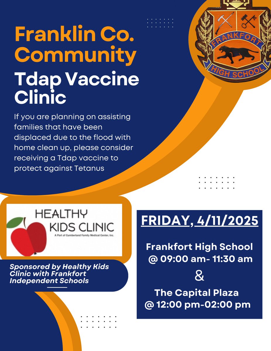 Dr. Sheri D. Satterly (@frankfortind) on Twitter photo Different vaccine than a few years back, but ready to get to work! 😷
Thankful for our Frankfort Independent Healthy Kids Clinic for doing this for us and our community. Come get yours on Friday!
<a href="/WeAreFrankfort/">Frankfort Independent Schools</a> Different vaccine than a few years back, but ready to get to work! 😷
Thankful for our Frankfort Independent Healthy Kids Clinic for doing this for us and our community. Come get yours on Friday!
<a href="/WeAreFrankfort/">Frankfort Independent Schools</a>