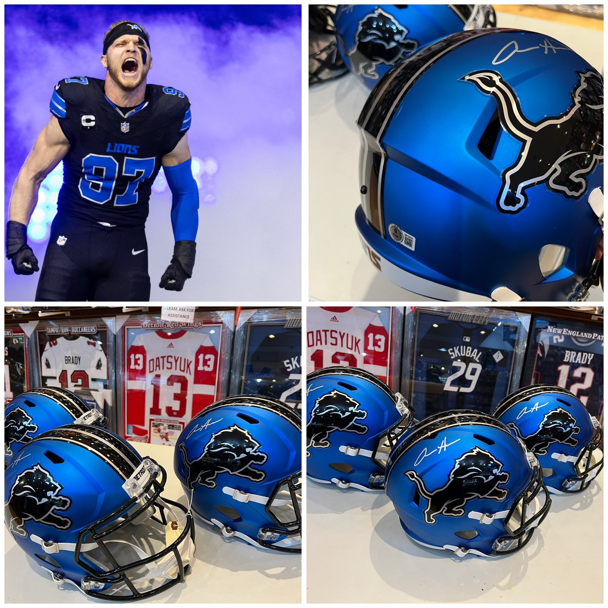 Just in hutch signed full size rep was $325 on sale $265 beckett coa shipping $13 734-469-4865 order and ship !