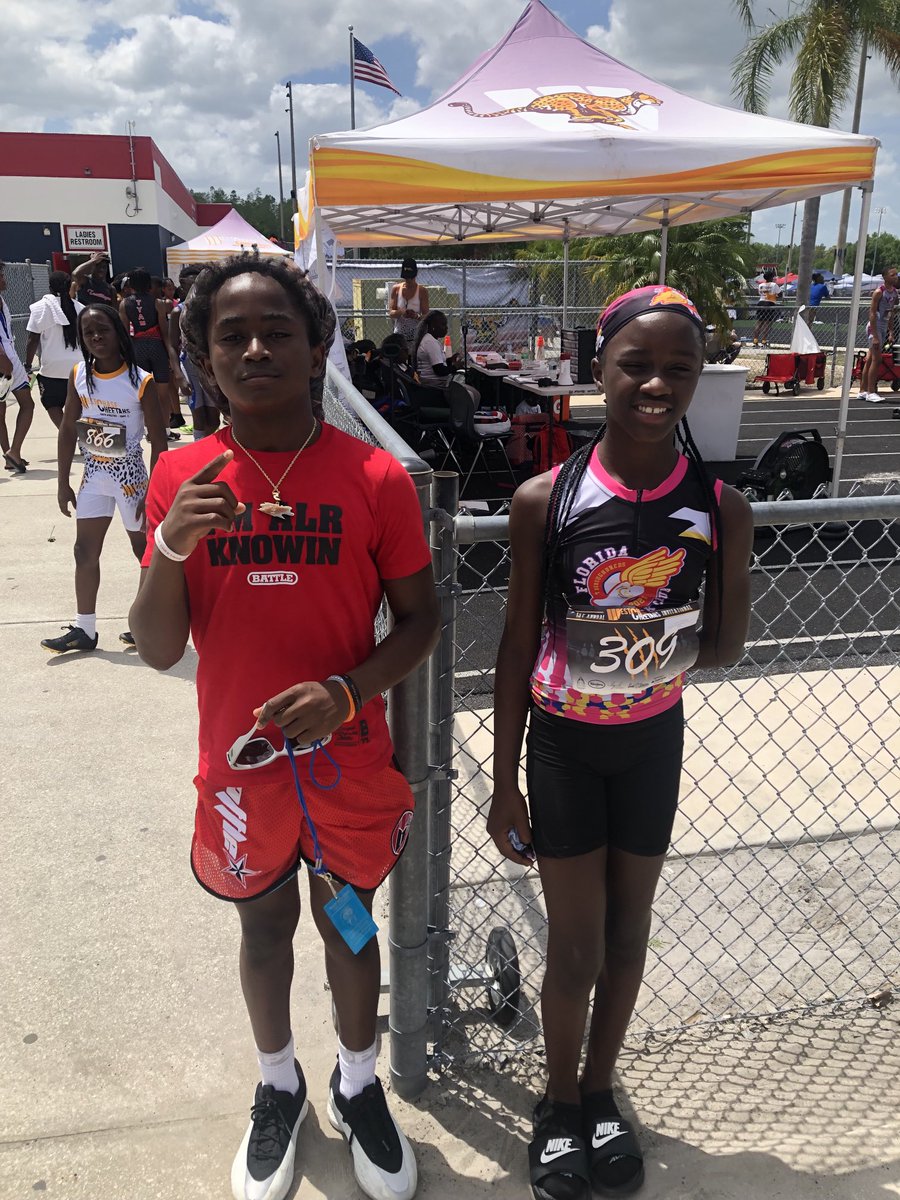 First tack meet was a success PR 13.3 also ran into the fastest kid and the world 🌎 the one and only Blaze 💪🏾💪🏾