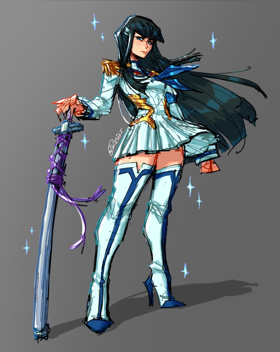 rxsiki's tweet photo. Satsuki as companion piece to my Ryuko https://t.co/vl3aSnI4cv