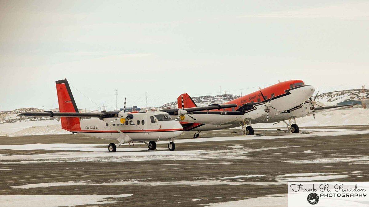 FrankReardon1's tweet photo. Two of Kenn Boreks amazing aircraft ๐ The #DC3T and the #DHC #TwinOtter here in #Iqaluit #Nunavut on APR.9.2025 #YFBSpotters https://t.co/6xeLXhoUpu