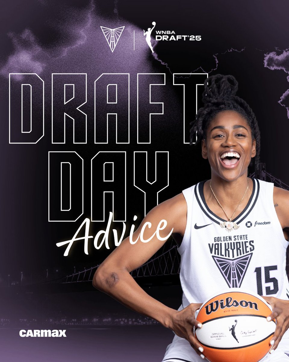 Golden State Valkyries (@valkyries) on Twitter photo #WNBADraft day advice, a 🧵. 
@carmax | Golden State Valkyries Draft #WNBADraft day advice, a 🧵. 
@carmax | Golden State Valkyries Draft