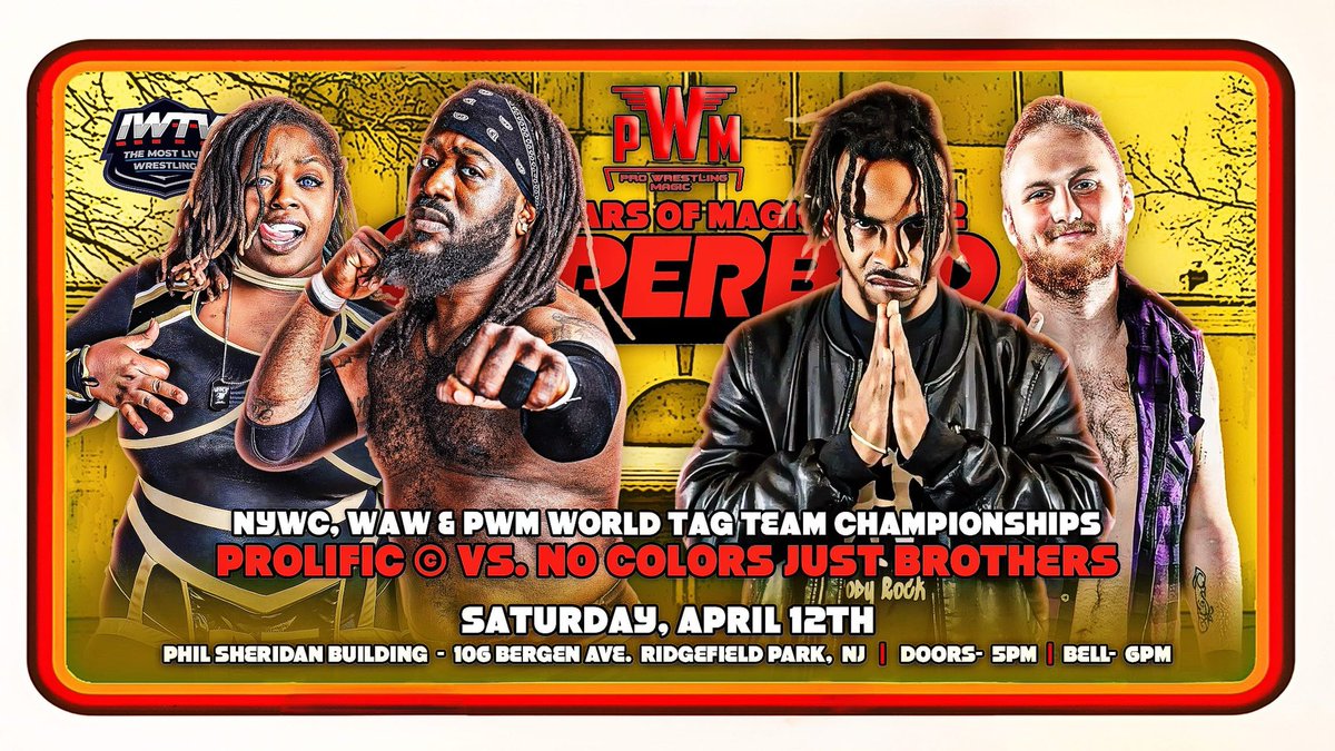 WrestlingMagic's tweet photo. Behind The Match: @RuthlessLaLa @TheIsaiahWolf VS @OliverMFPW &amp; Daniel Alexander for the PWM, WAW, NYWC World Tag Team Championships This Saturday! 

https://t.co/KlqFXIUAtQ @indiewrestling 

#10YearsOfMagic https://t.co/nhbo5L1SqW