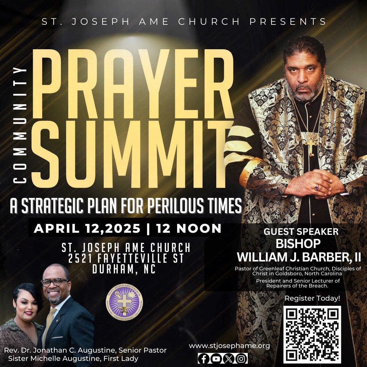 Jay Augustine (@jayaugustine9) on Twitter photo It’s time to talk strategy 4 an agenda. We’re delighted 2 welcome <a href="/RevDrBarber/">Rev. Dr. William J. Barber II</a> as #keynote speaker 4 <a href="/StJosephAME/">St. Joseph AME Church</a>’s Prayer Summit, Sat. 4.12.25. Please join us. It’s time to talk strategy 4 an agenda. We’re delighted 2 welcome <a href="/RevDrBarber/">Rev. Dr. William J. Barber II</a> as #keynote speaker 4 <a href="/StJosephAME/">St. Joseph AME Church</a>’s Prayer Summit, Sat. 4.12.25. Please join us.