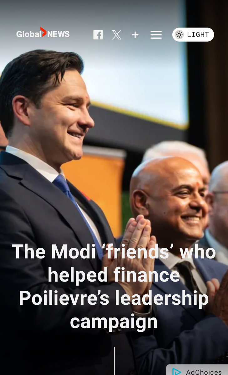 SuhagAShukla's tweet photo. What is going on in Canada?

A laughable hit piece targeting Indian citizens for the “crime” of joining an Indian political party affinity group is relegated to Al Jazeera or far left rags like Slate in the U.S. 

But in Canada, @StewGlobal slimes Indo-Canadians as “Modi friends” (read “Indian agents”) for donating to @PierrePoilievre and gets featured in the @globeandmail.

Wow.