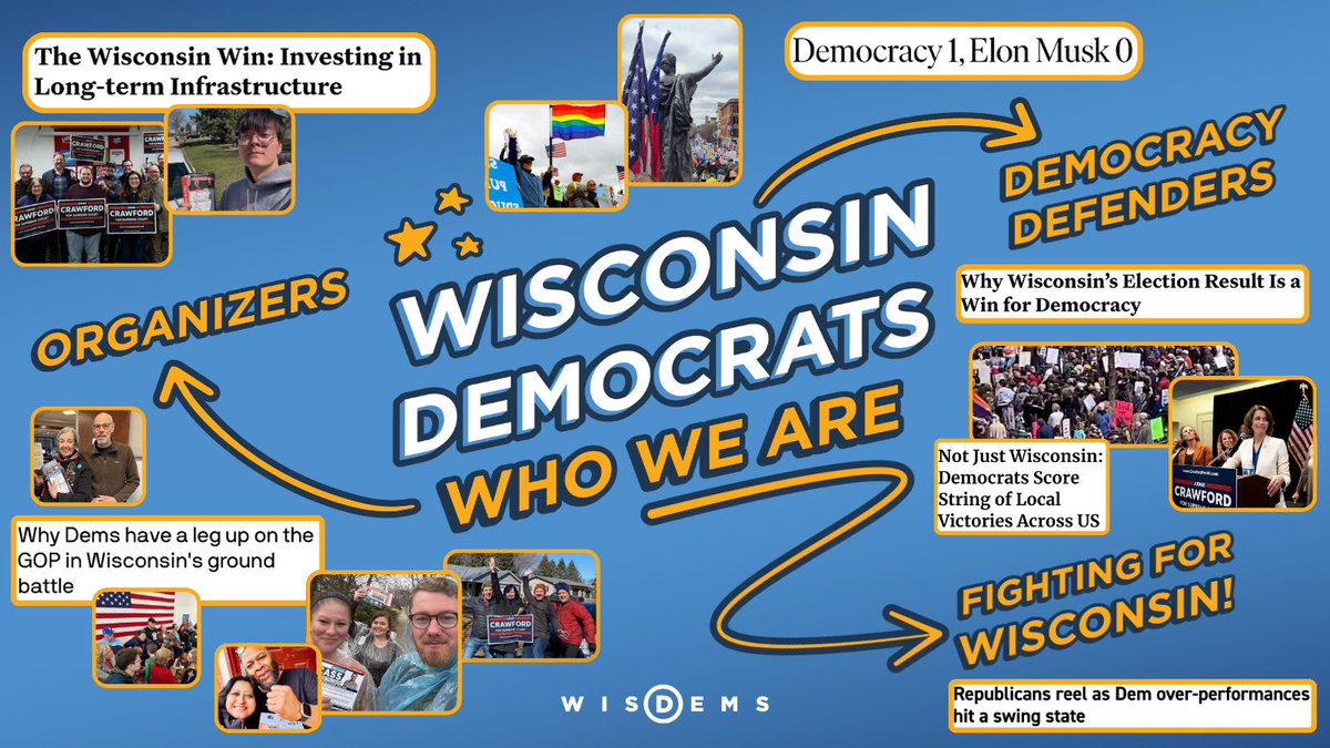 We are democracy defenders and organizers who are fighting for Wisconsin. We are the WisDems.

Join us. wisdems.org