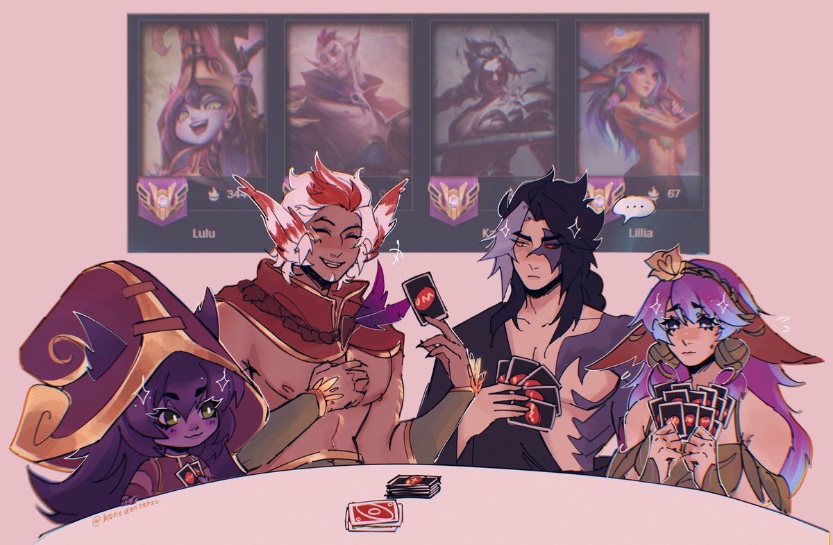 Mains 😼

[#Lulu, #Lillia, #Rakan, #Kayn]