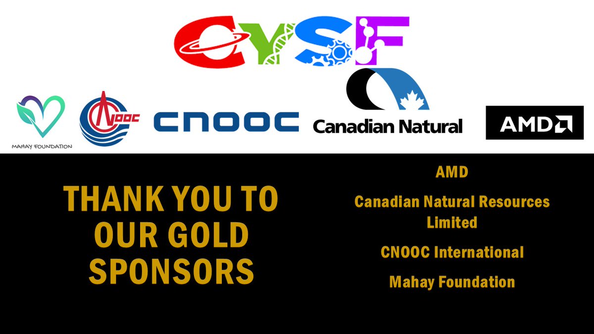 ✨ A huge thank you to our #CYSF2025 Gold Sponsors for their generous support in making this year’s regional science fair possible! 🌟 Your commitment to fostering young minds and advancing science is truly appreciated. #GoldSponsors #CYSF <a href="/CanadianNatural/">Canadian Natural</a> <a href="/CNOOCIntlcampus/">CNOOC Campus Team</a> <a href="/AMD/">AMD</a>