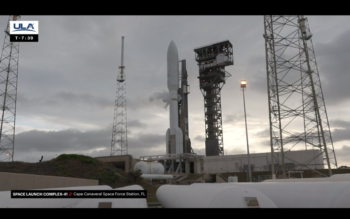 ulalaunch's tweet image. The countdown has entered a planned hold point at T-minus 4 minutes. We will remain in this pause to await improvement in the weather conditions.
bit.ly/av_kuiper1