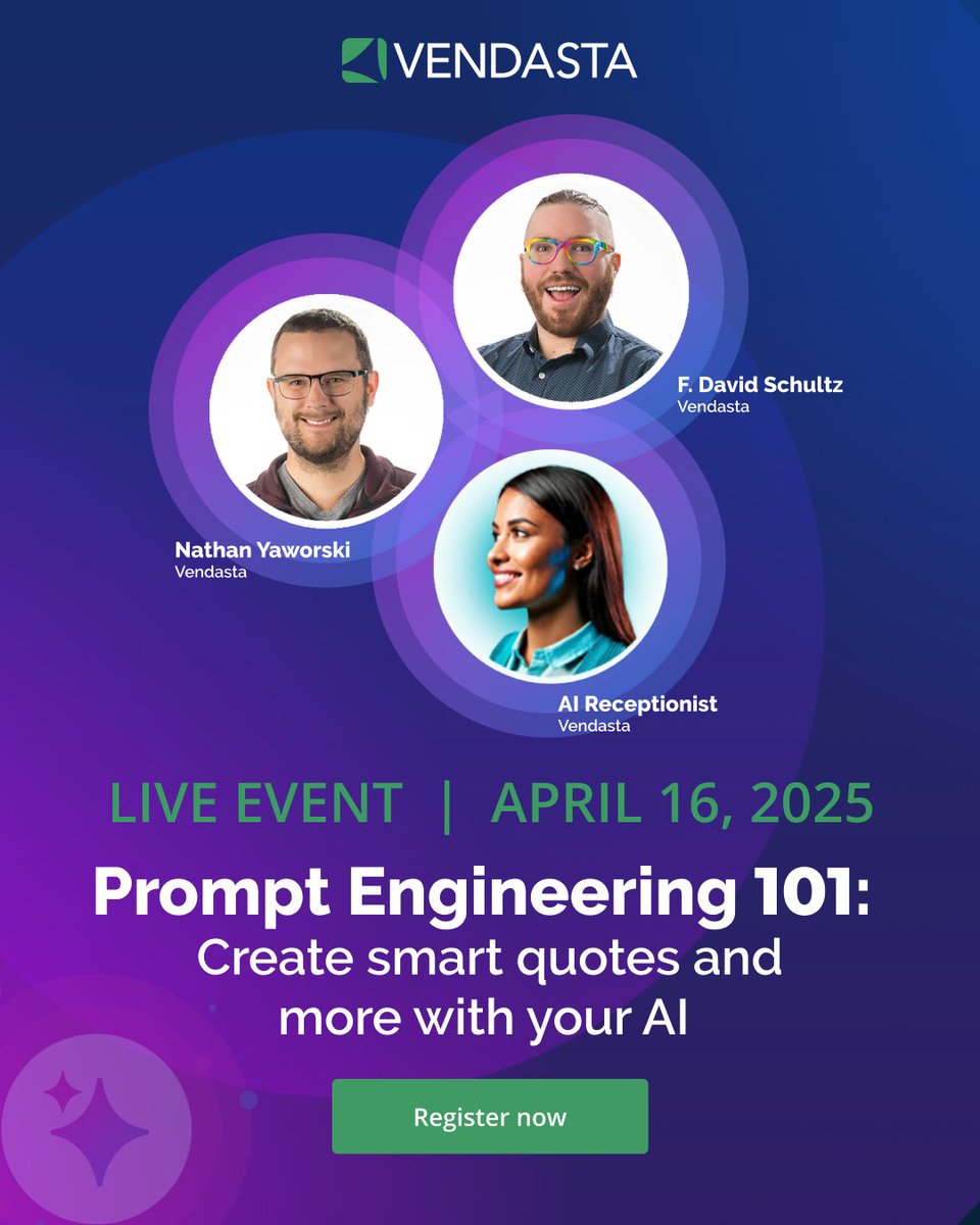 Vendasta (@vendasta) on Twitter photo Learn how to craft AI instructions that get the exact responses you need! Join our FREE webinar on April 16th at 12pm EST to discover how to create smart quotes & more with the power of AI.  Register Now:  1l.ink/JBMHM7K Learn how to craft AI instructions that get the exact responses you need! Join our FREE webinar on April 16th at 12pm EST to discover how to create smart quotes & more with the power of AI.  Register Now:  1l.ink/JBMHM7K