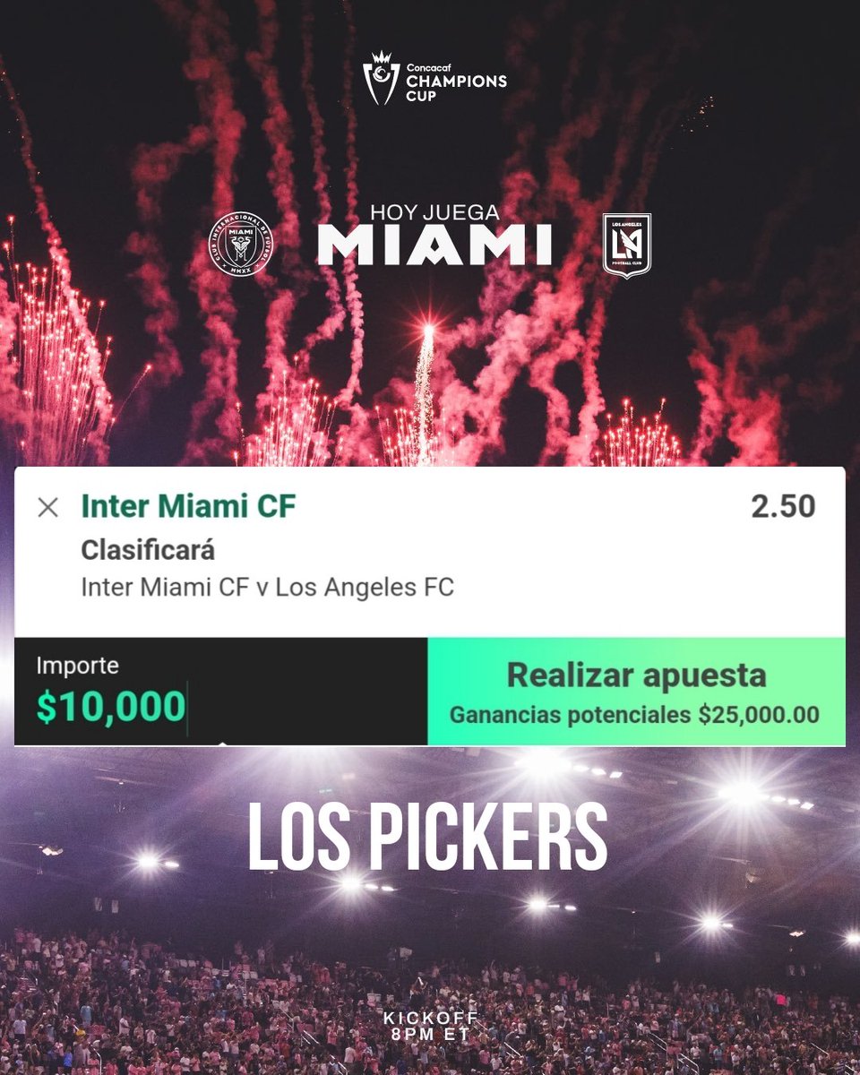 LosPickers's tweet photo. 🚧Hoy se hace dinero Pickers🚧
Les dejamos la jugada para esta noche en la #CONCACAFChampionsCup #InterdeMiami #LAFC https://t.co/531Yn1Km7Z