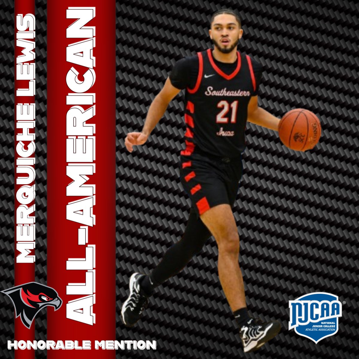 Congratulations to Merquiche Lewis Jr. on being named 2024-25 NJCAA All-American Honorable Mention. 
Way to go Quiche💥🏀👏
