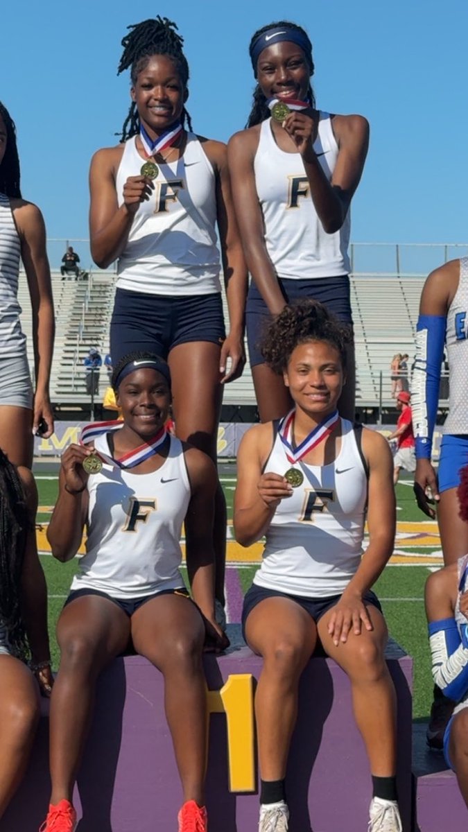4x100M Team of Vivian Ferguson, Tiana Peck, McKenzie Cooper, and Allanah Shepherd placed🥇 47.33 (PR) @ UIL 4A - Area 21 &amp; 22 Championship #ontothenextone