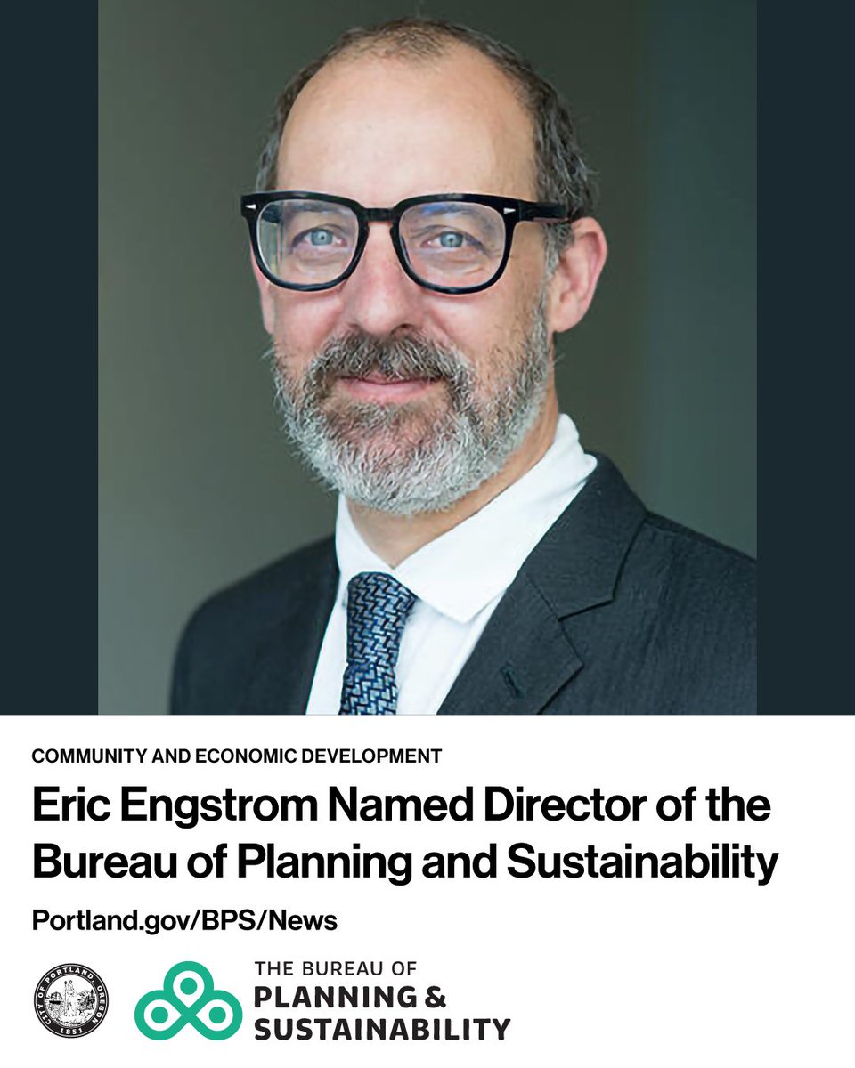 Eric Engstrom has been appointed the permanent director of the <a href="/PortlandBPS/">Portland Bureau of Planning and Sustainability</a> following a competitive application and hiring process, as announced by Deputy City Administrator for Community and Economic Development Donnie Oliveira.  
 
Engstrom brings nearly three decades of