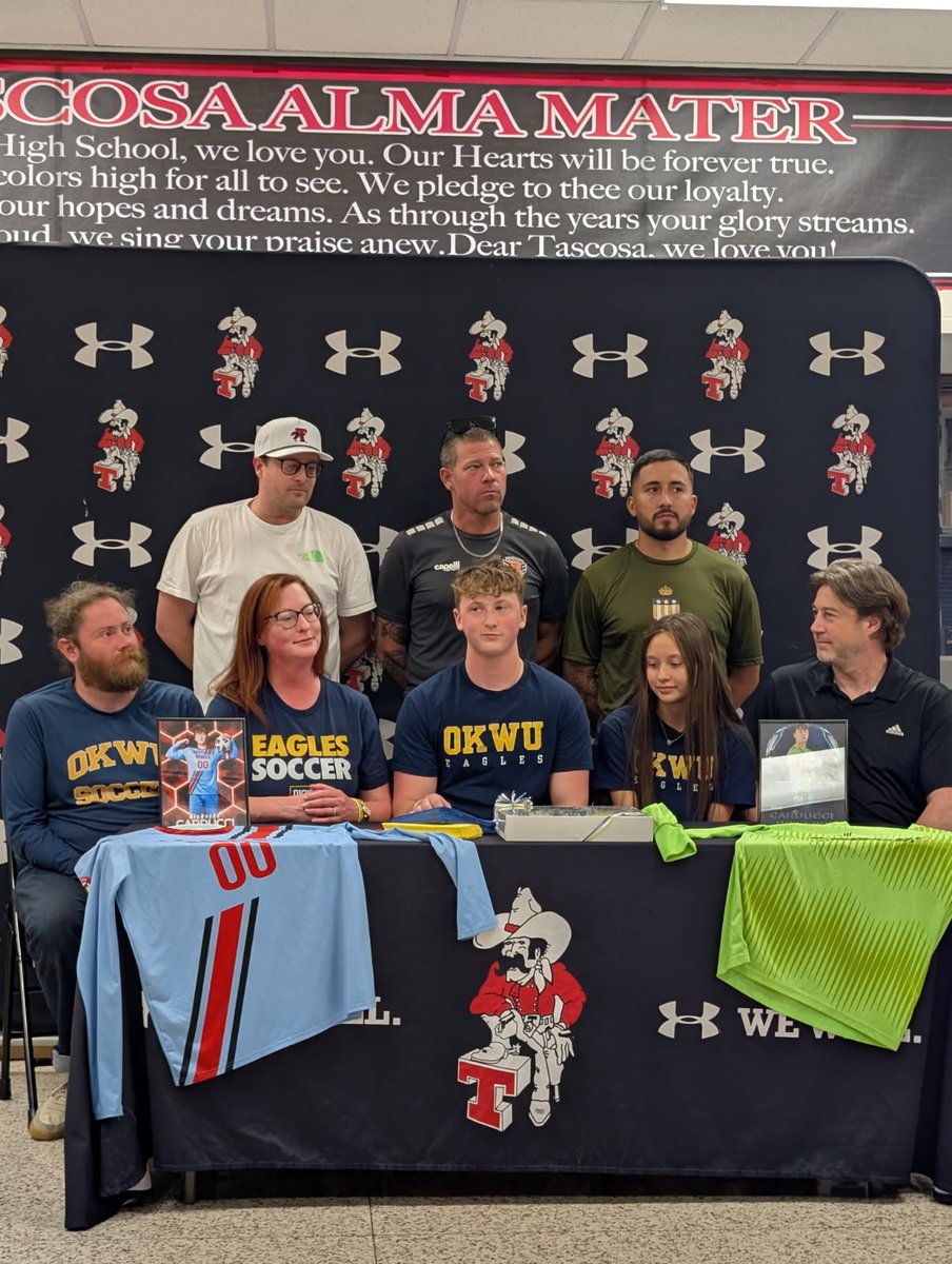TascosaSoccer's tweet photo. Glad to celebrate @NickCarducci22 today as he signs to play at the next level with Oklahoma Wesleyan! We know you'll be great there, Nick!

🔴⚪⚽

#TotalSoccer  |  #WE https://t.co/Xo2Y2BaQn6