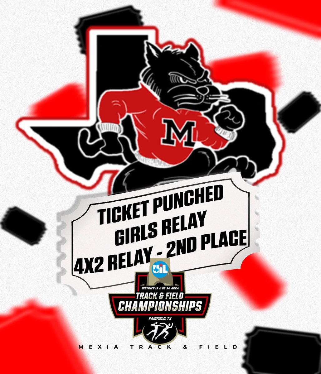 Mexia_Athletics's tweet photo. 🚨Regional Bound🚨

The Girls 4x2 Relay team of Quinique Wisner, Mackenzie Mack, Jaydee Bell, and Fallon Jackson is heading to Regionals after placing 2nd at Area! #WEKAT https://t.co/BnnYaCVqK5