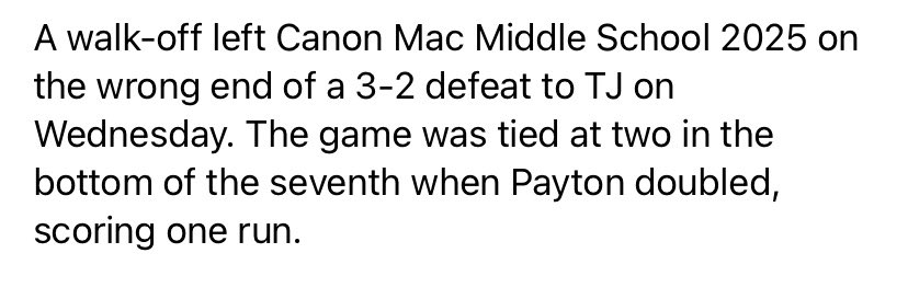 PVSbaseball's tweet photo. We don’t usually post Middle School
Content but we want to highlight a young lady who has worked extremely hard in our RYLEE program.  Payton “Anna Marie” Williams (@PayWilliams2029) is an 8th grader at TJ.. today she drove in 2 of 3 runs and walked off Canon Mac with an RBI Double 

We will post some
Of what she’s been doing with @ThatDude_BMONT in-season as she prepares to be as physical as any High Schooler at TJ not named @AddiBracco next year. 

She’s extremely strong despite her wirey frame & we intend to make her extremely explosive for 2026.  Quick clip of her getting a post game recovery in in the mix  of videos below ⬇️ 🎥⬇️

Really proud of you Kid!!! Keep working & staying positive 

Follow this one people!!! @los_stuff @ExtraInningSB @LAtlasCoaching @jjsnyder74 @riotgold2526 @AcesSangillo @WhitneyDavis_sb