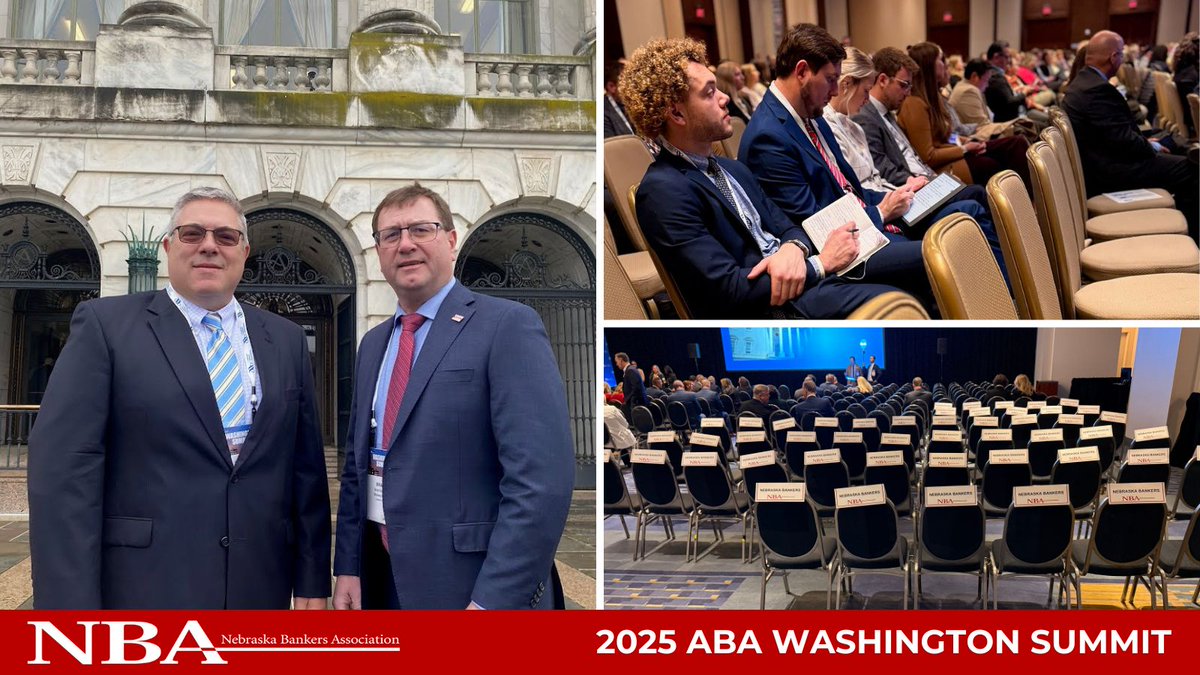 Nebraska bankers and NBA staff were in Washington, D.C. this week to meet with Nebraska’s congressional delegation and discuss banking policy and the role banks play in supporting communities and driving our state’s economy. 1/