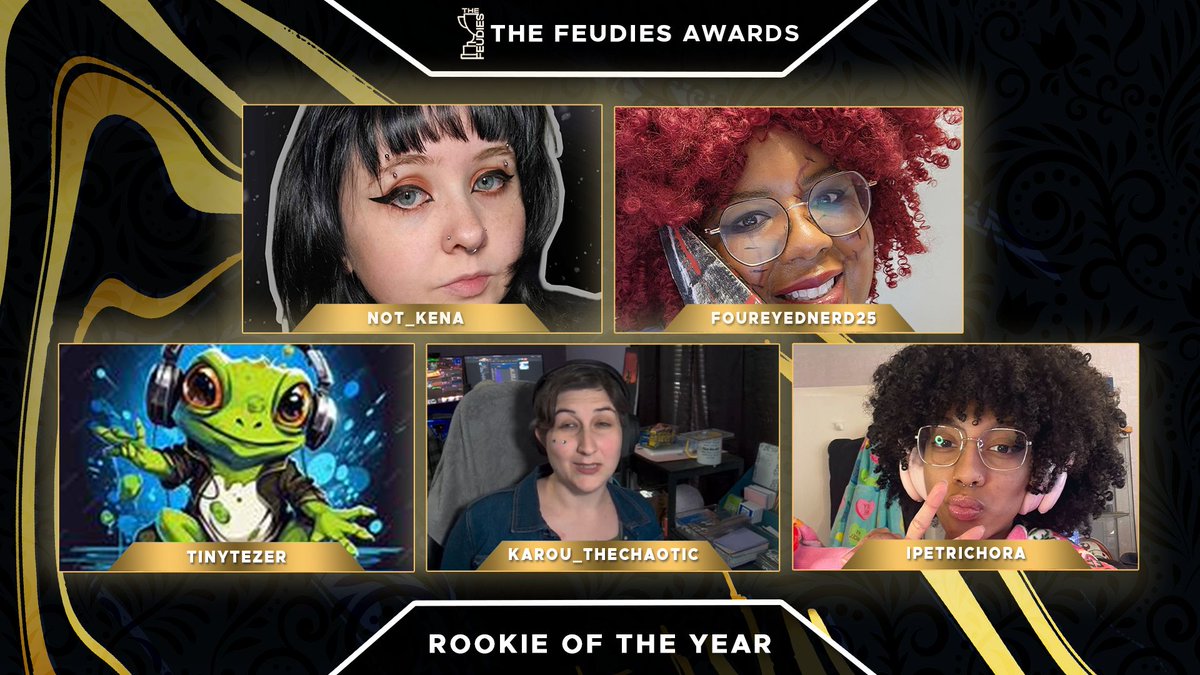 We all start from somewhere, but who is truly the best streamer who started in 2024? 

Vote now for the Rookie of the Year award.

<a href="/not_kena/">Kena</a> 
<a href="/PageInaBook29/">Petty La Belle</a> 
<a href="/tinytezer/">Tinytezer Gaming</a> 
@Karou_TheChaotic
<a href="/IPetrichora/">iPetrichora</a> 

It's the last night to vote: gamersfeud.com/feudies?q=38