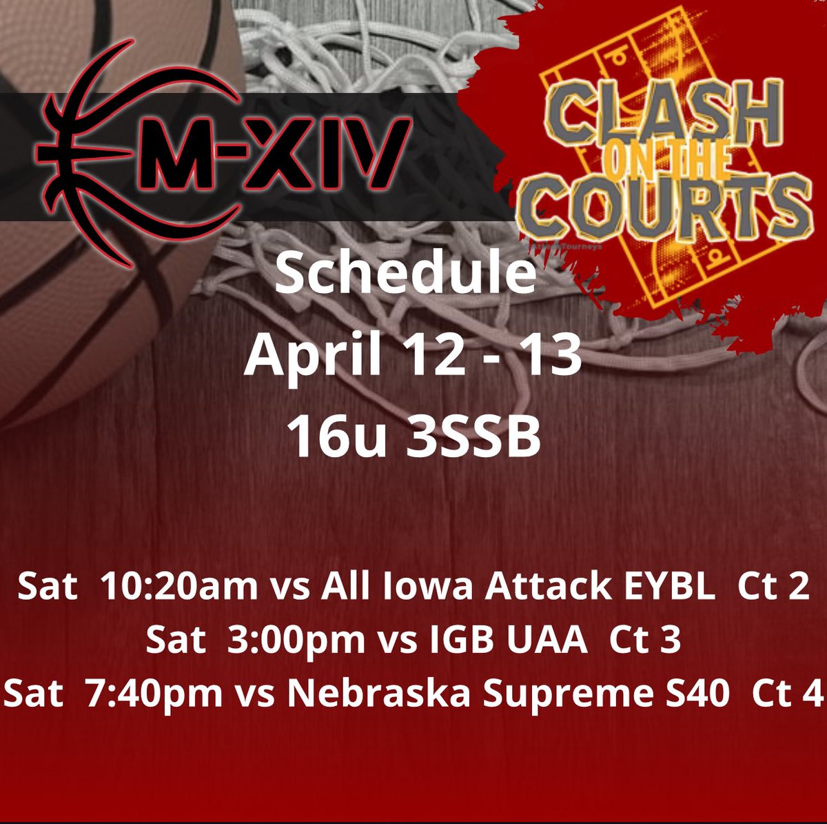 ✔️Clash on the Courts  
🗓 April 11 - 13
📍Waukee, IA
📸 All Iowa Attack  
👀 #Repthe14 
<a href="/JrAllStarBB/">Jr. All-Star Girls Basketball</a> 
<a href="/MMBR_CoachGBell/">Major Movez Basketball Review #MMBR</a> 
<a href="/PGHIllinois/">Prep Girls Hoops Illinois</a> 
<a href="/PGHByron/">Byron Xerxes Livsey</a> 
<a href="/pgh_lisa/">PrepGirlsHoopsLisa</a> 
<a href="/MHS_Girls_/">Midwest Hoops Spotlight</a>