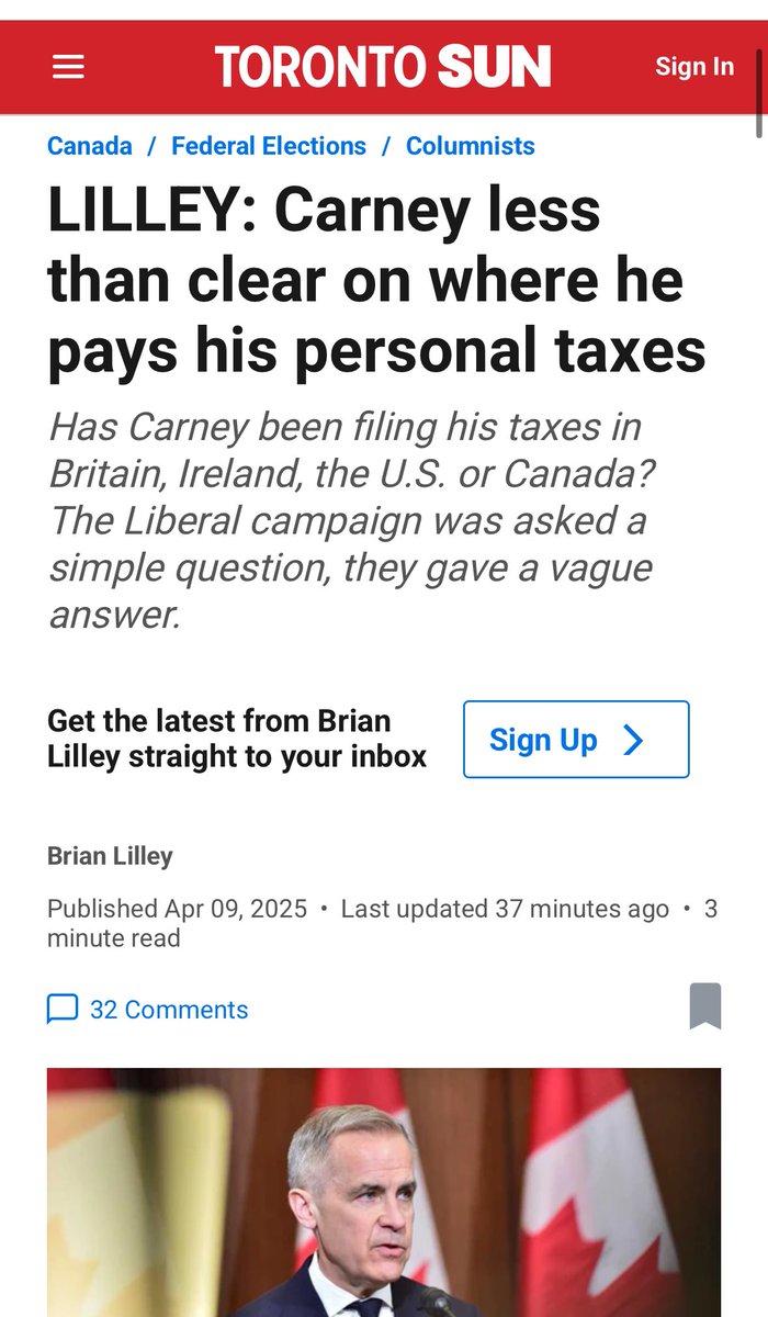 “It’s a simple question: Where does Mark Carney pay his personal income taxes? He’s a man with three passports … so asking where he files taxes is a valid question that should come with a simple answer.”

“… [the Liberals] gave a vague answer.”

#cdnpoli
torontosun.com/opinion/column…