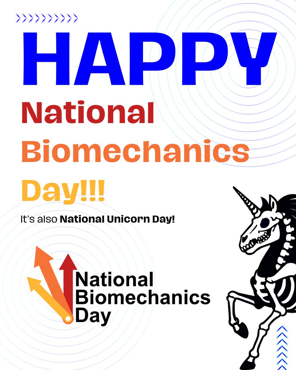 BiomechanicsDay's tweet photo. A double celebration! ๐๐ฆฟ๐ฆ
Happy National Biomechanics Day AND National Unicorn Day!
Hereโs to the power of movement and a little bit of magic. ๐งฉโจ
#NationalBiomechanicsDay #NationalUnicornDay #STEM #ScienceIsMagic #NBD2025 https://t.co/QuxcSHzXeF