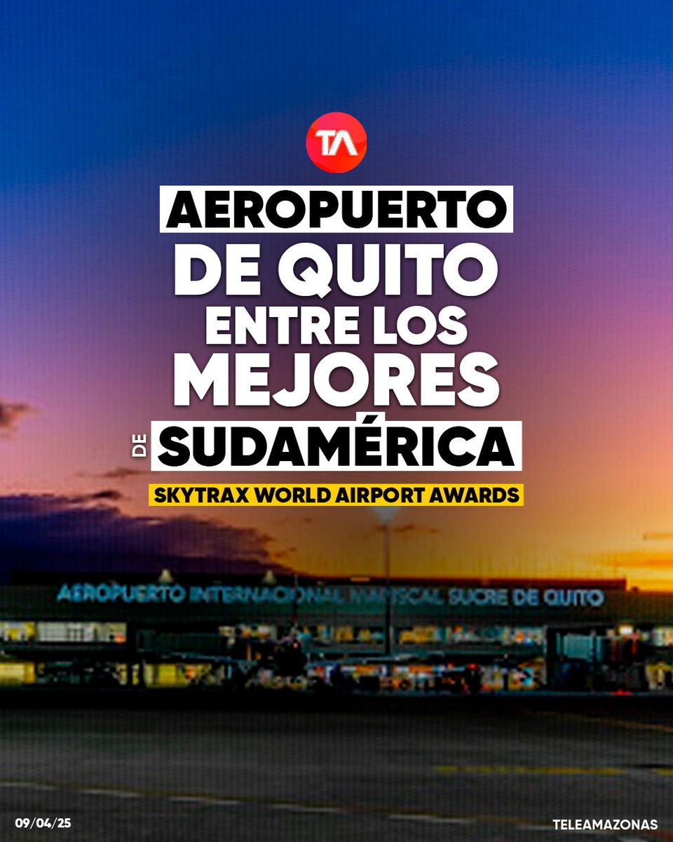 teleamazonasec's tweet photo. #ECUADOR | Aeropuerto de Quito es reconocido como uno de los mejores de Sudamérica en los Skytrax World Airport Awards. Detalles https://t.co/7jGyqOb5aK https://t.co/aqKonshGJB