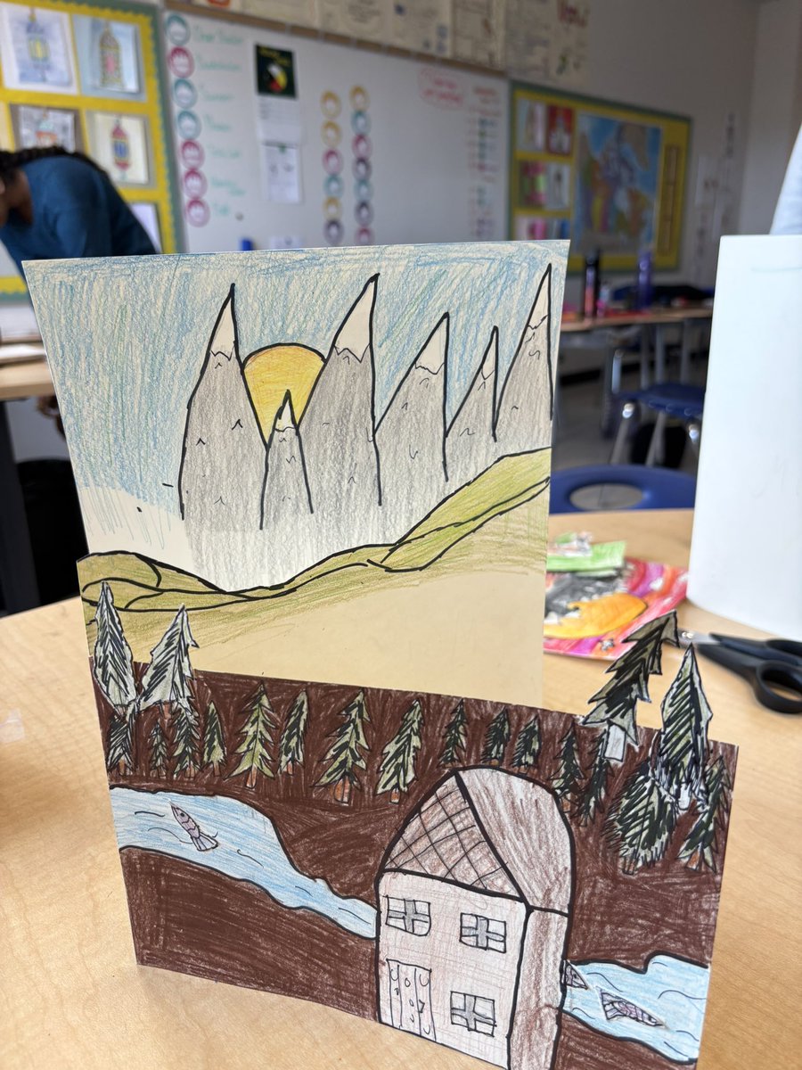 Just a few of our foreground, middle ground and background pieces that have been handed in. This class can ART! More to come soon 😊🎨