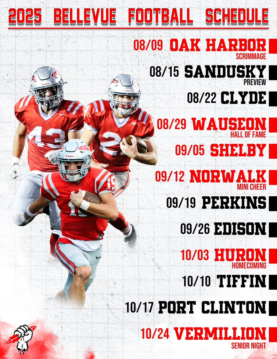 RedmenFootball's tweet image. 🚨👀 2025 schedule. 
Home games in red