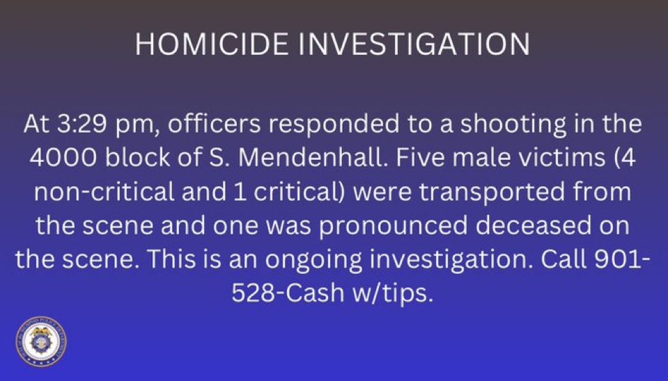 Mass Shooting in Memphis 1 Dead, 5 Injured Chaos Unleashed! County
