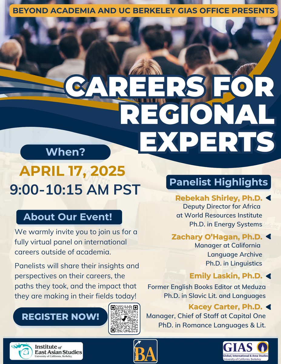 Explore careers for Asian and regional studies majors outside of academia. Learn more at Thur's panel discussion on April 17.