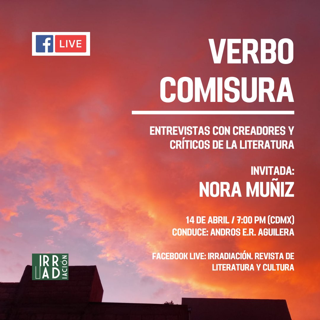 irradiacion's tweet photo. Verbo Comisura. Cap. 19. Nora Muñiz 📚

Conversaremos con la autora e investigadora @Noraamh este lunes 14 de abril a través de nuestra página de Fb. No se lo pierdan. Conduce: @TotzarAndros https://t.co/OL7HrWiRt3