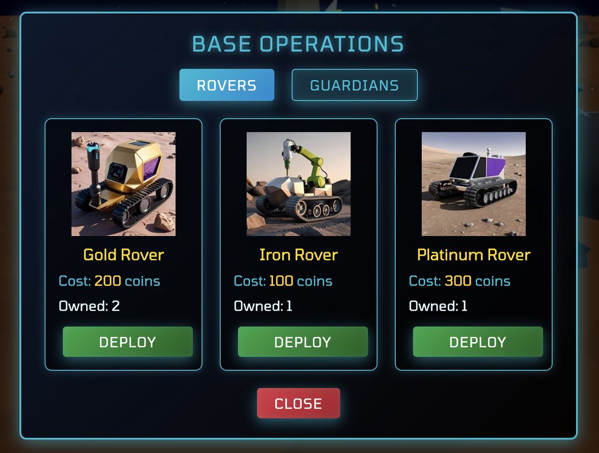 paradoxrekt's tweet image. Mining ⛏️: Send rovers to collect gold, platinum, iron, or coins.

✅Tip: Start with coins—they’re versatile. Upgrade rovers fast. #MiningTips #SuperseedOdyssey