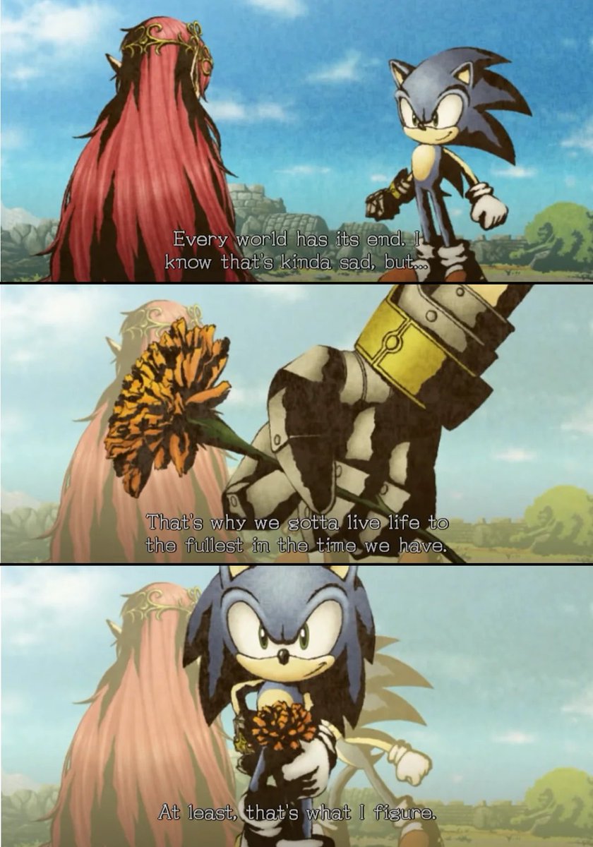 KingpinThawne's tweet photo. Why is Frontiers Sonic being considered a therapist for cheering up his friends who are down? Something HE ALWAYS DOES https://t.co/fm44GxD9p4