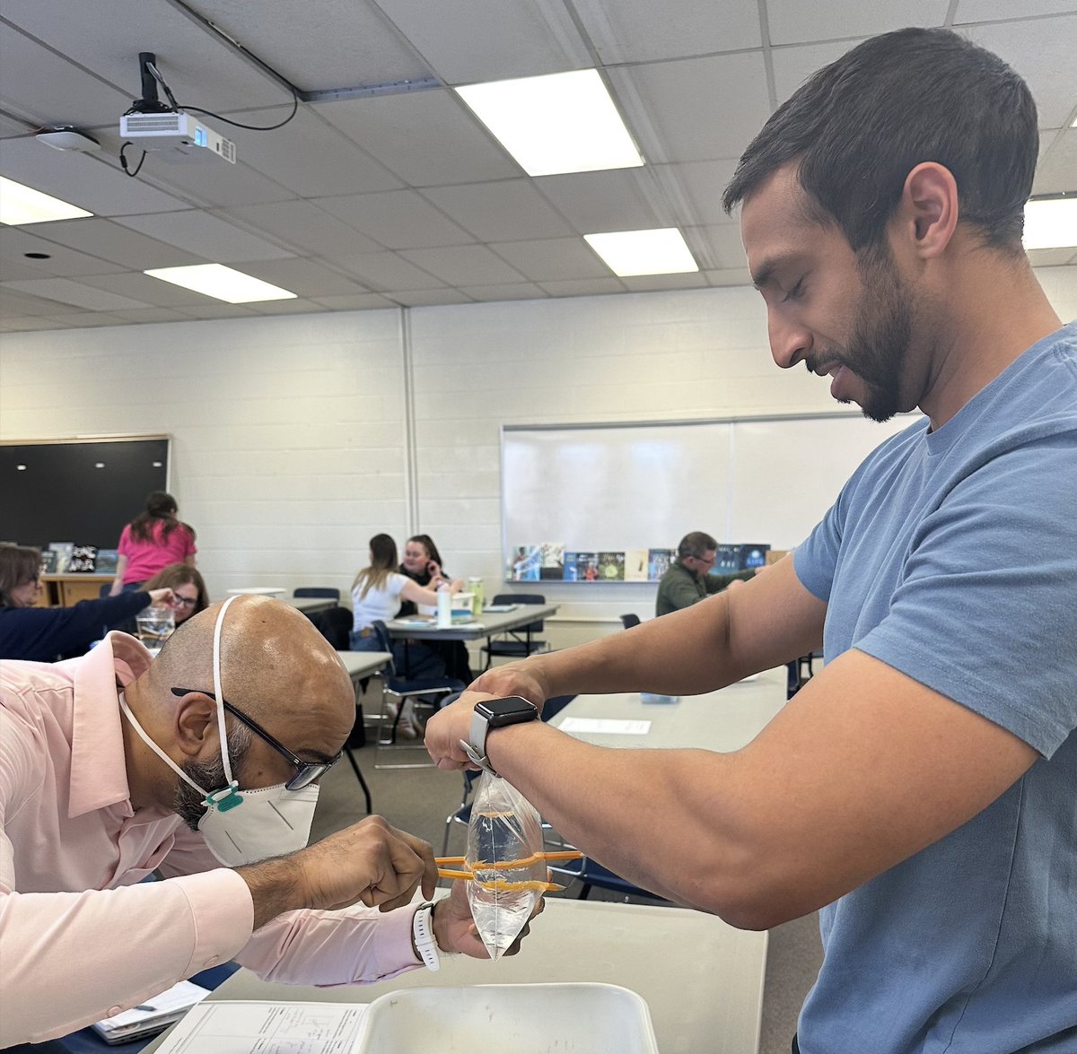 SciLitSandra's tweet photo. 🧪 What happens when you push sharp pencils through a bag of water? 💧
Ts test it out using the PEOE (Predict, Explain, Observe, Explain) strategy! Fail-safe Thinking Routines in action! Day 3 of a 4-part series with @HaltonDSB
#ThinkFailSafe #Science #Literacy https://t.co/BbM0ECSaEa